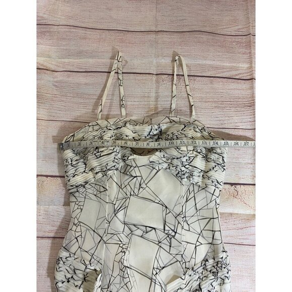 Carolina Herrera Women's Cream/Black Layered 100% Silk Dress - 6 - Picture 11 of 17